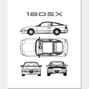 Nissan 180SX Blueprint Posters and Art